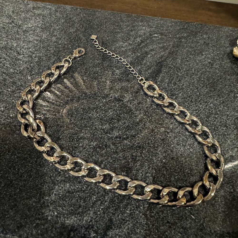 Chunky Silver Chain Necklace by Banana Republic